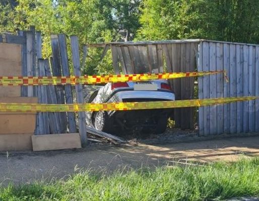 crash Car Crashes Through Fence at Same Location Twice