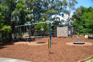 Coolock Crescent Reserve playground climbing unit and swings
