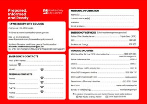 Hawkesbury City Council Emergency Go Bag details
