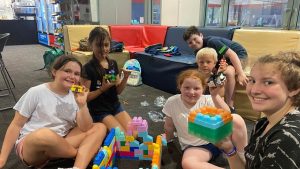 PCYC Hawkesbury kids playing with plastic blocks