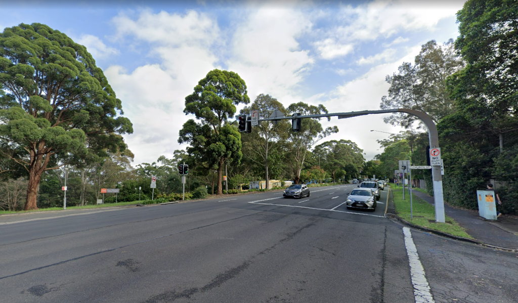 Site of the crash in West Pennant Hills