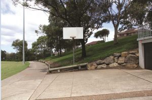A half-court basketball at the Castlewood Community Reserve
