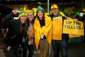 A group at the Matildas Rouse Hill live site
