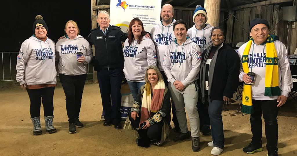 The Hills winter sleepout large group-