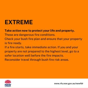 NSW RFS Extreme Fire Danger Rating