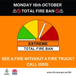 Fire Danger Rating during Total Fire Ban