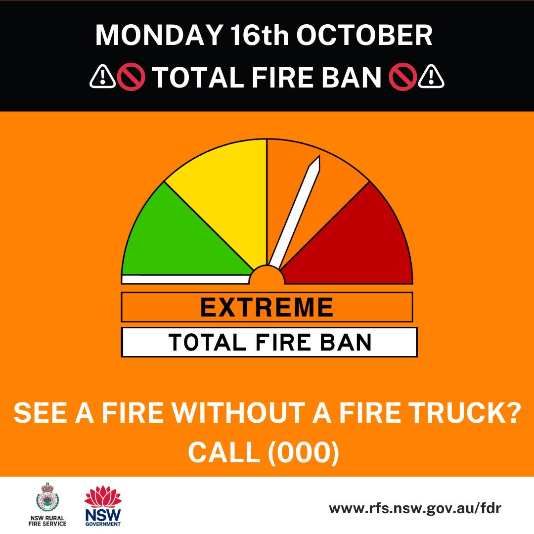 Total Fire Ban In Greater Sydney On 16 October 2023