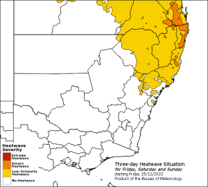Bureau of Meteorology Three-day Heatwave Situation