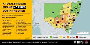NSW Rural Fire Service Total Fire Ban on 9 December 2023