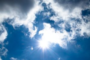 Sun over clouds