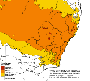 Bureau of Meteorology Three-day Heatwave Situation 