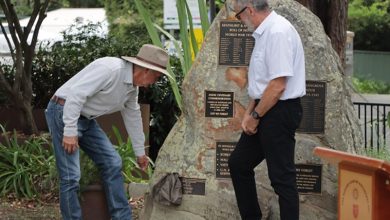 Unveiling of the plaque at John Benyon Rotary Park
