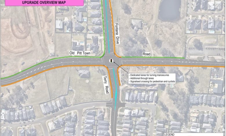 Old Pitt Town Road, Fontana Drive, And Terry Road Upgrade Overview Map