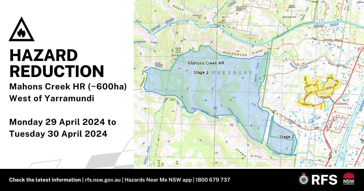 NSW RFS Hazard Reduction Burn Mahons Creek and Lynches Creek