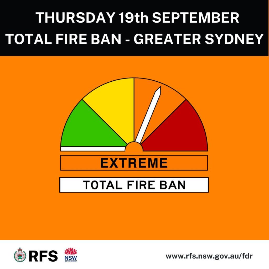 Total Fire Ban 19 September 2024