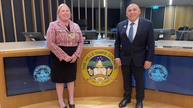 Mayor of The Hills Shire Dr Michelle Byrne and Deputy Mayor of The Hills Shire Frank De Masi, New Civic Leaders