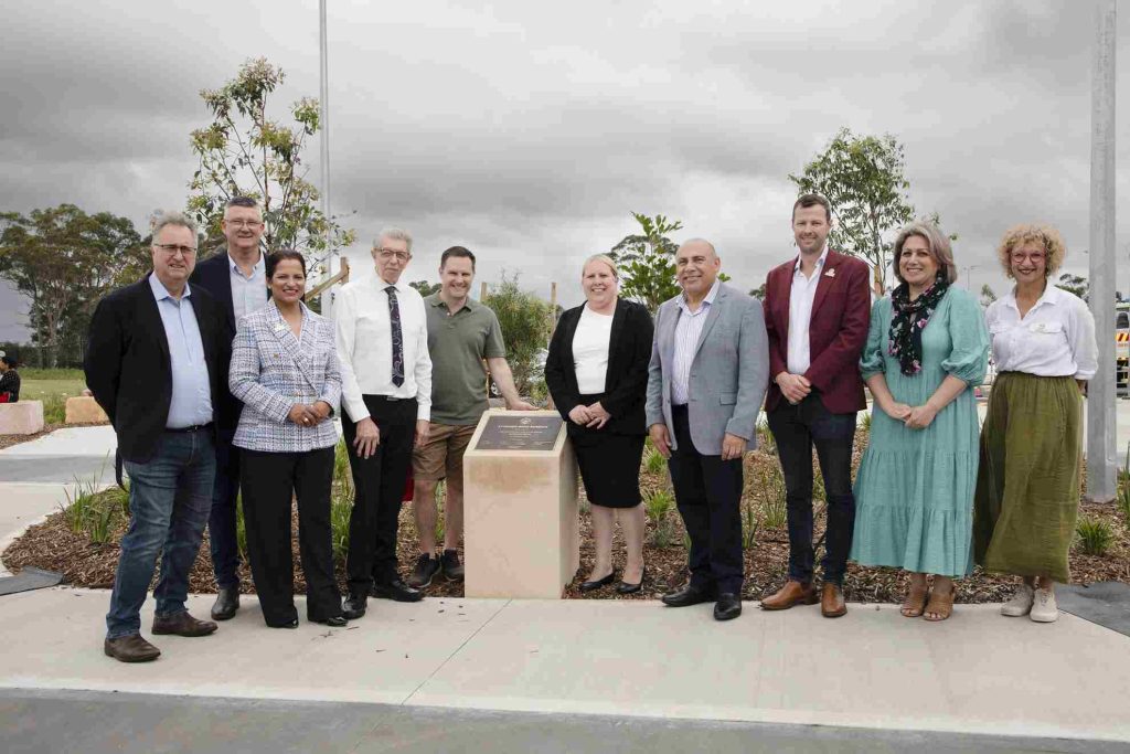 group of politicians at Stringer Road Reserve in Kellyville
