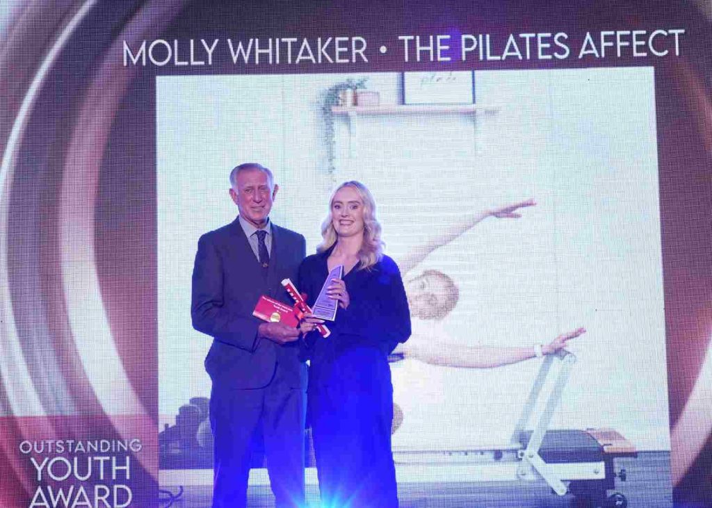 Youth Award winner Molly Whitaker of The Pilates Affect with Mayor Les Sheather at the Hawkesbury Local Business Awards