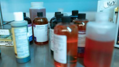 bottles of chemicals