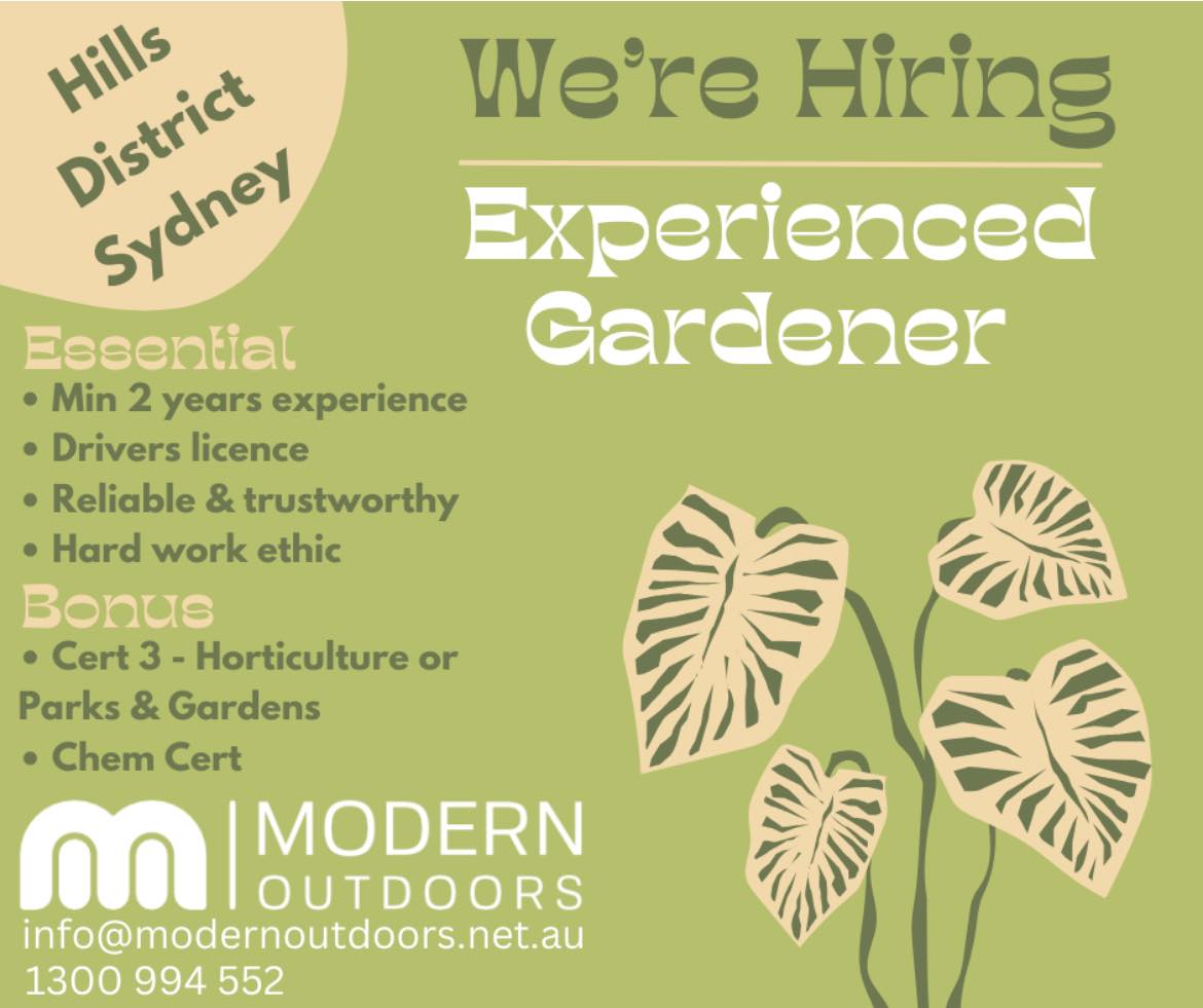 Experienced Gardener Wanted - Modern Outdoors