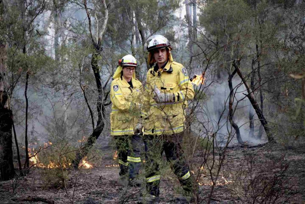 Crews during a Hazard Reduction burn in Hawkesbury