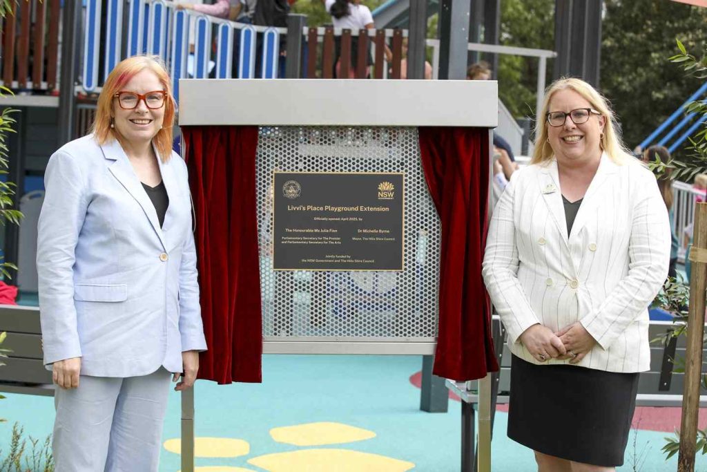 Mayor Byrne at the Livvi's Place Playground reopening