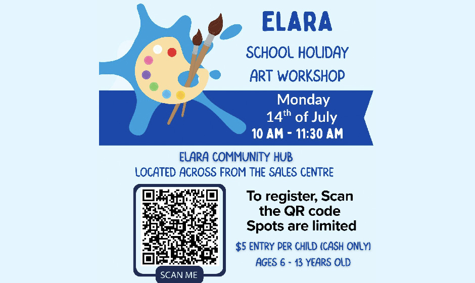 Elara School Holidays Art Workshop